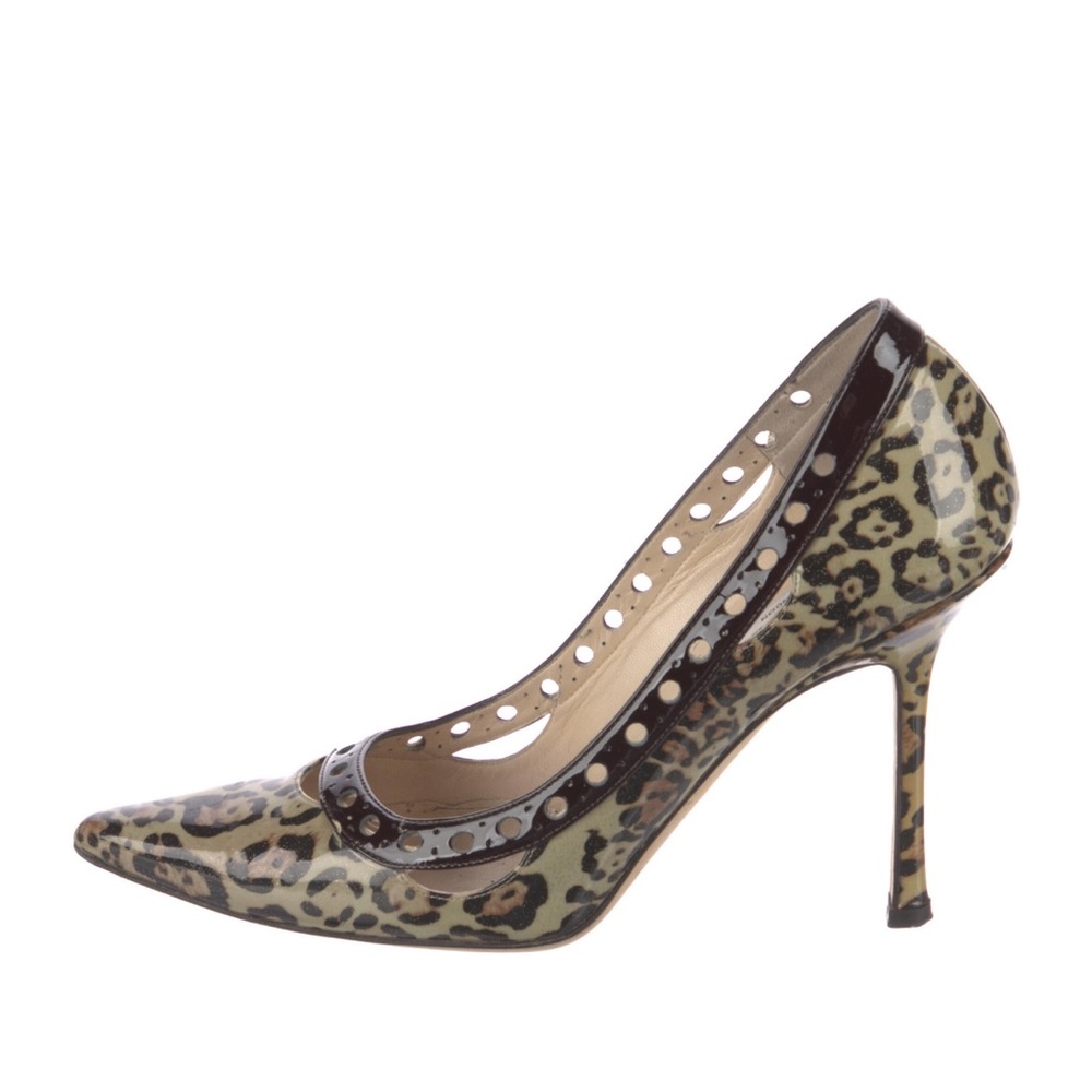 Jimmy Choo Patent Leather Leopard Print Heels